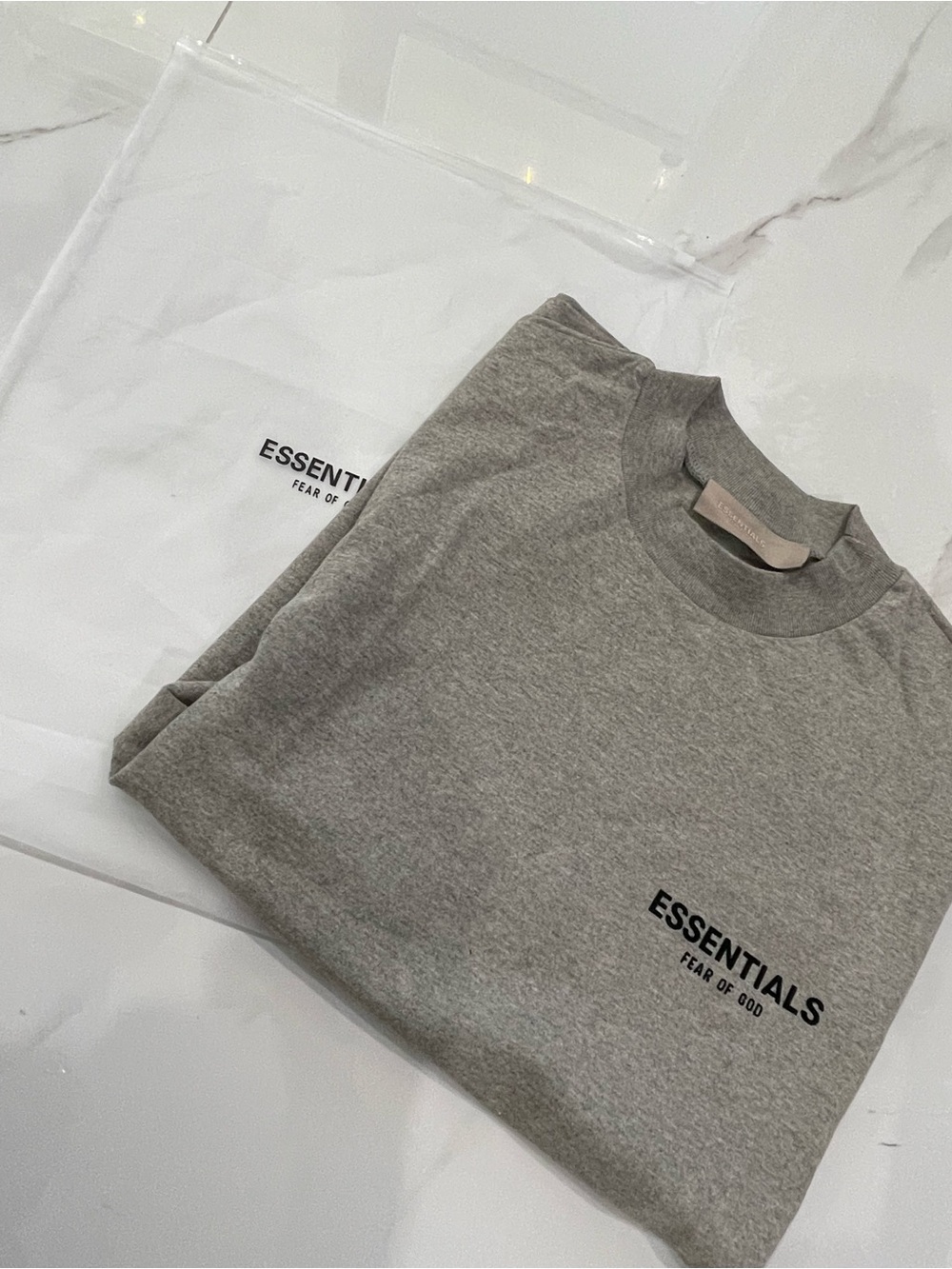 Essentials Grey Logo Crewneck T-Shirt